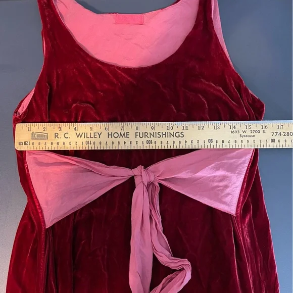 CP Shades Long Velvet Sleeveless Dress Size Small Red - Picture 8 of 8